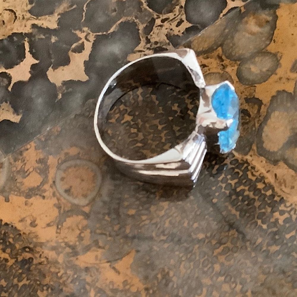 NWOT 𝅺STERLING SILVER 925 BLUE TOPAZ RING SIZE US 6.25​​ - Picture 3 of 12